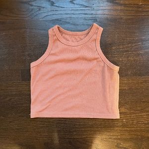 brown Y2K halter tank top